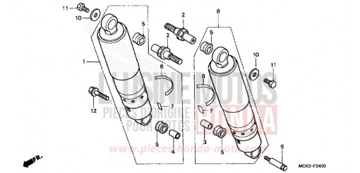 REAR CUSHION VT1100C22 de 2002